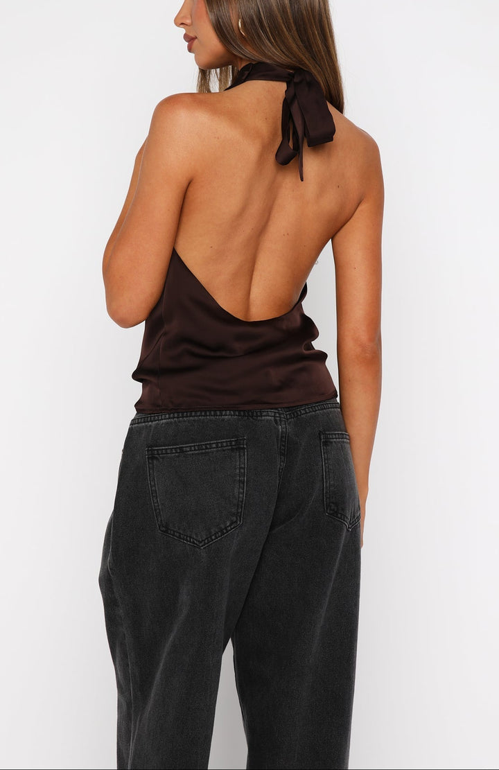 Mattie Halter Top Brown