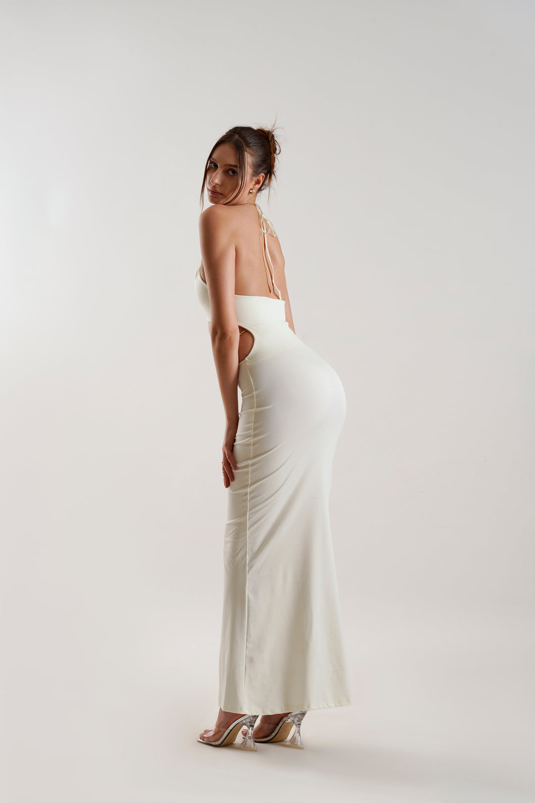 Sienna Cut Out Maxi Dress in Ivory