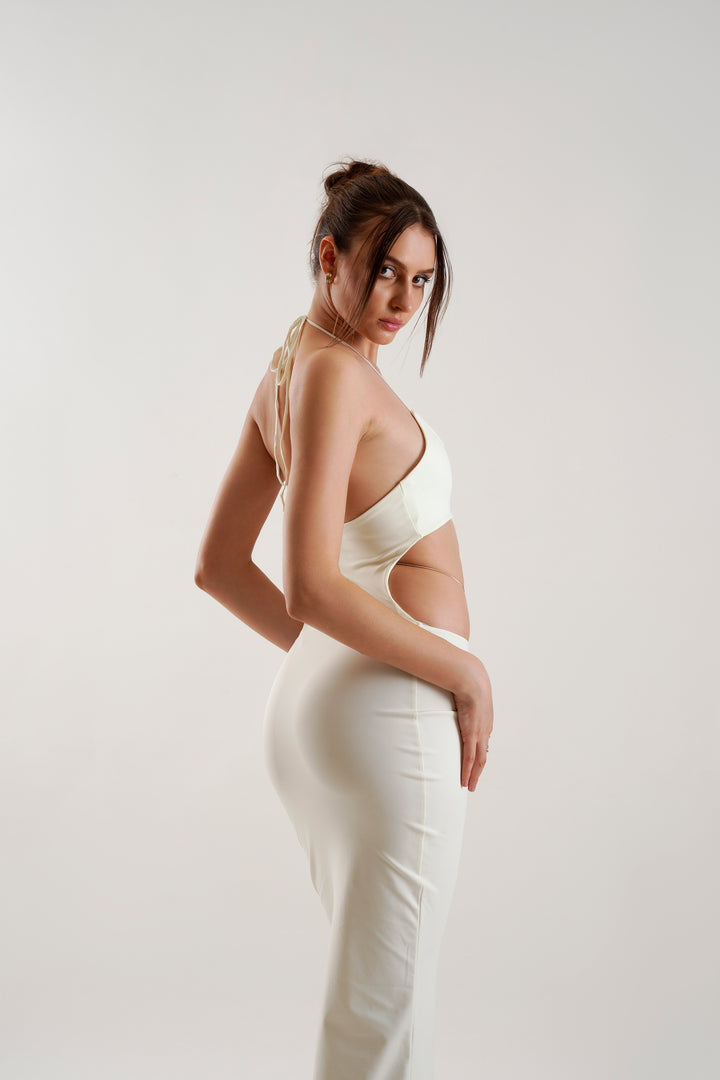 Sienna Cut Out Maxi Dress in Ivory