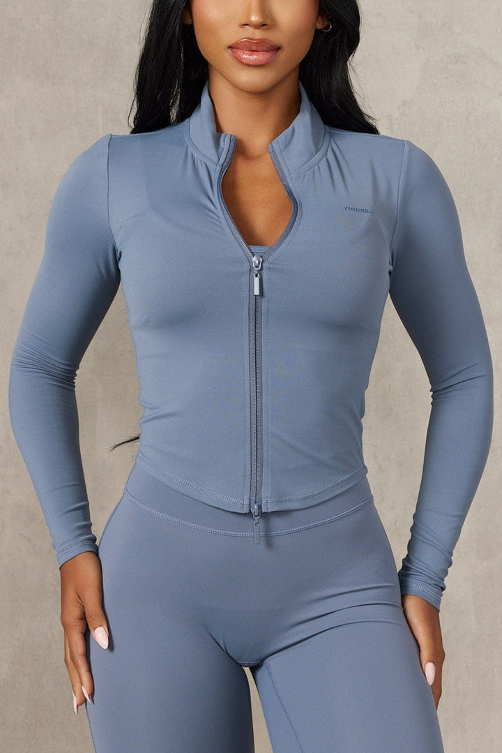 Valeria double zipper Compression Jacket in Black