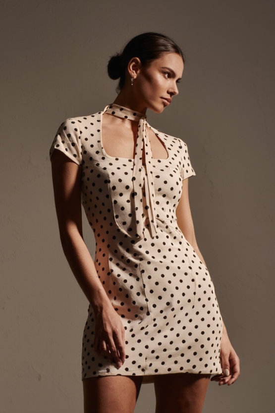 Grace Polka Charm Mini Dress