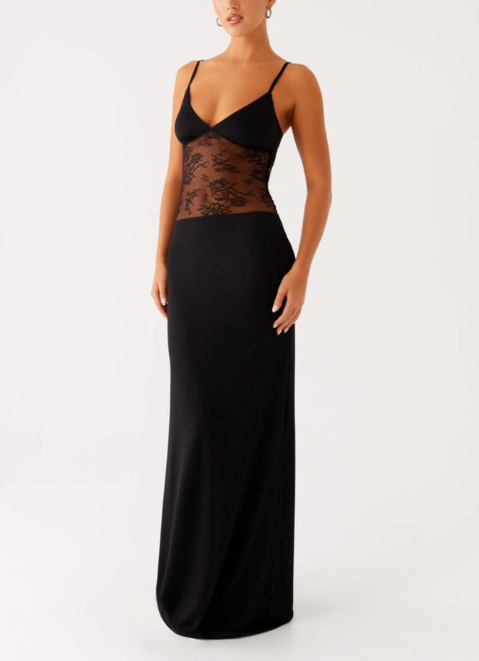 Envy Lace Maxi Dress in Black