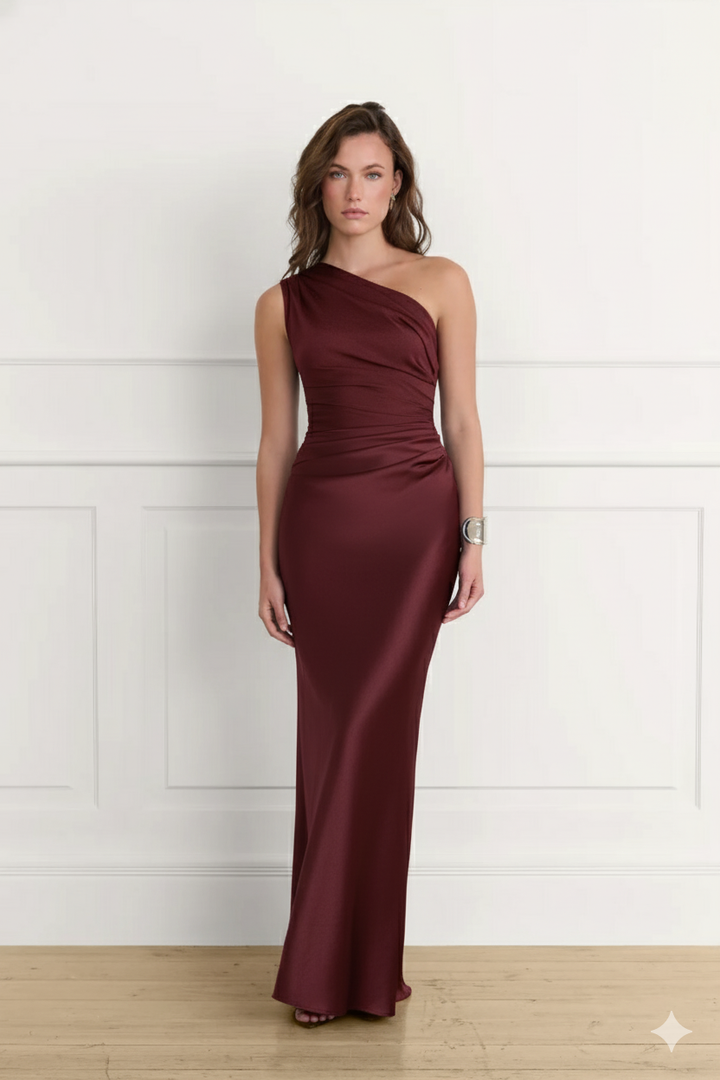 Raya Maxi dress in terracota Maroon