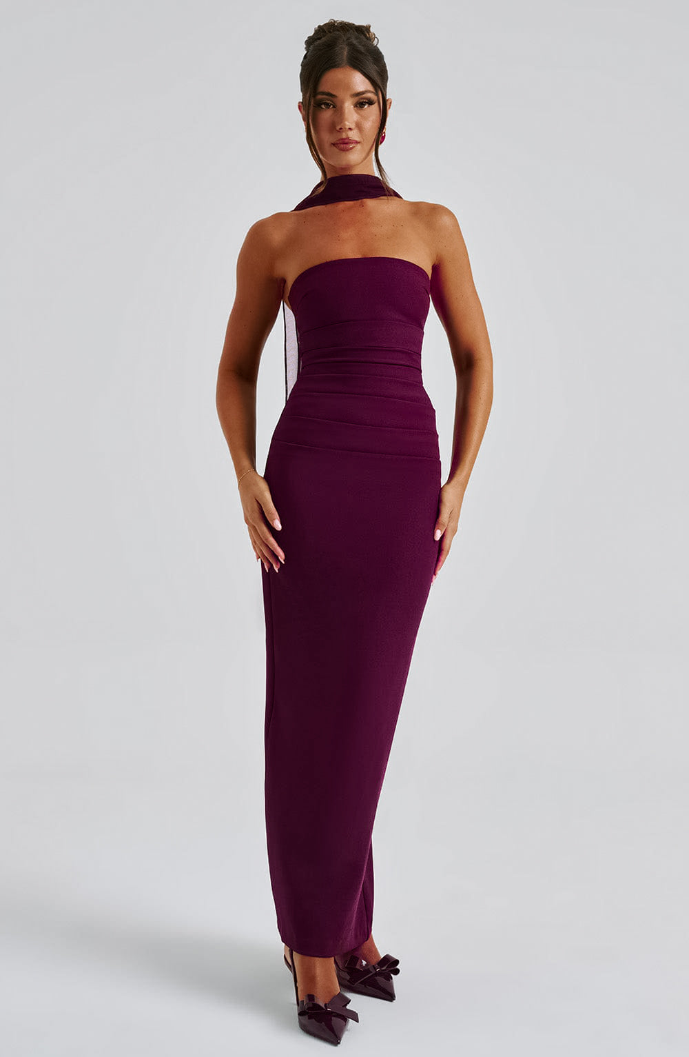 Ninel Maxi Dress in Maroon