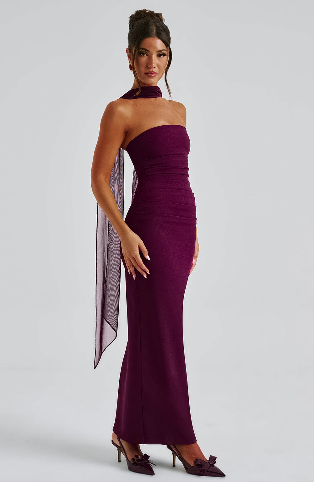 Ninel Maxi Dress in Maroon