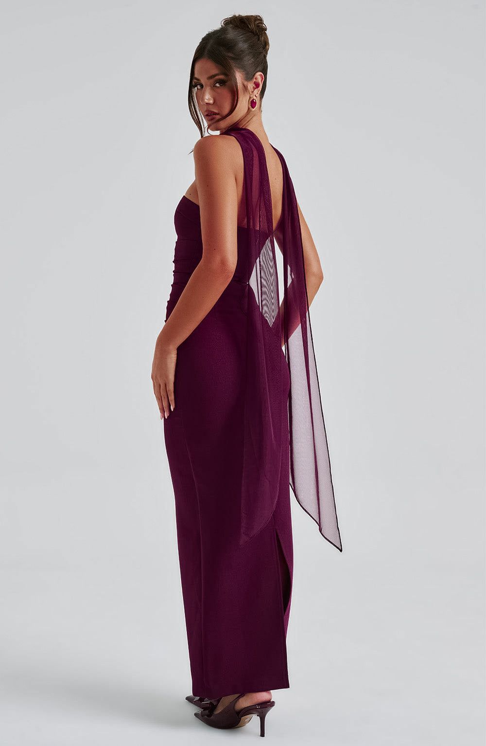 Ninel Maxi Dress in Maroon