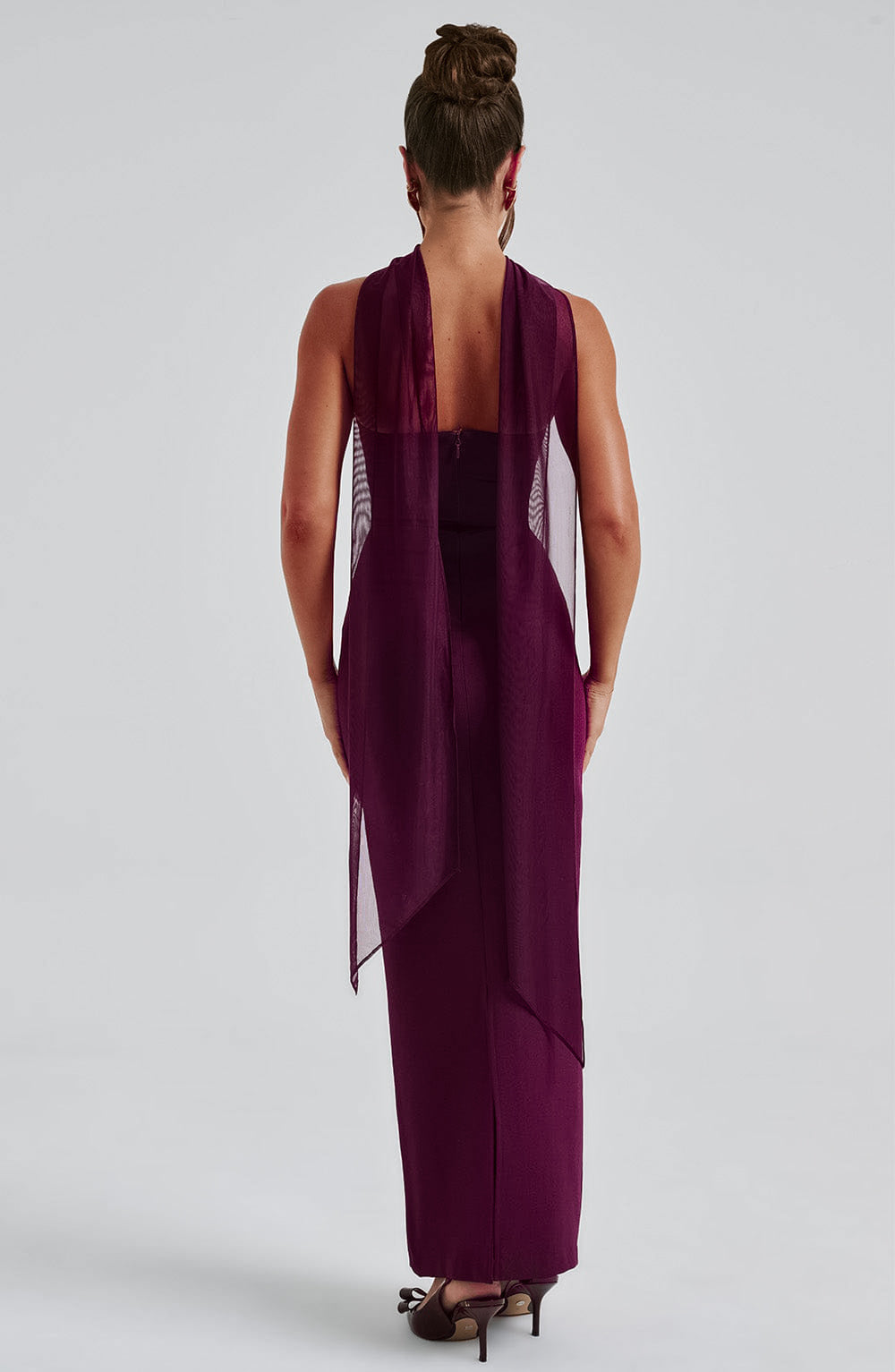 Ninel Maxi Dress in Maroon