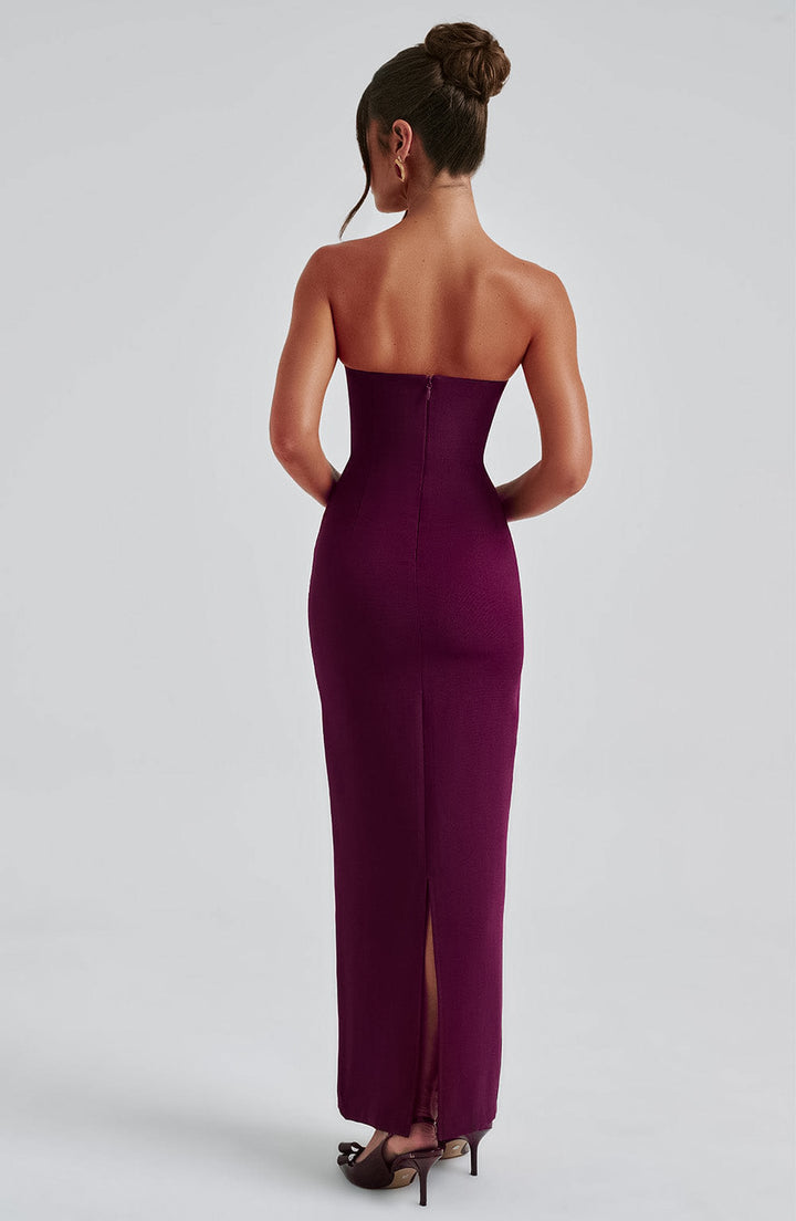 Ninel Maxi Dress in Maroon