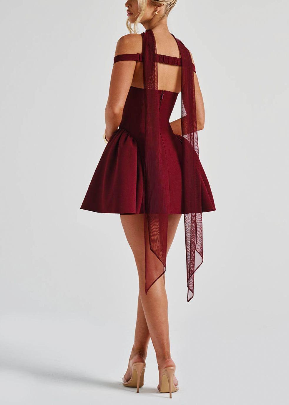 Mariana Mini Dress in Maroon