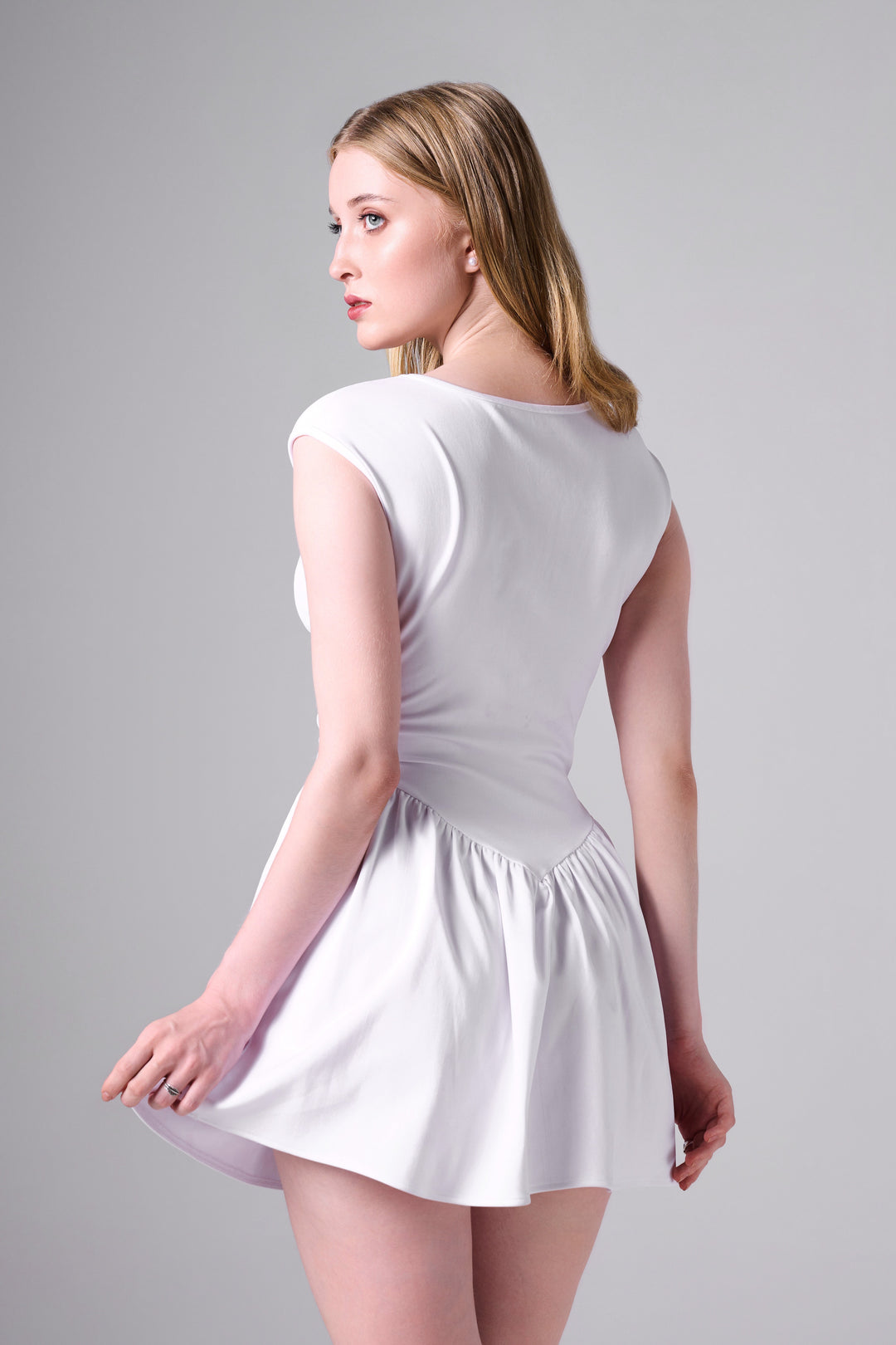 Aster A-Line Mini Dress in White
