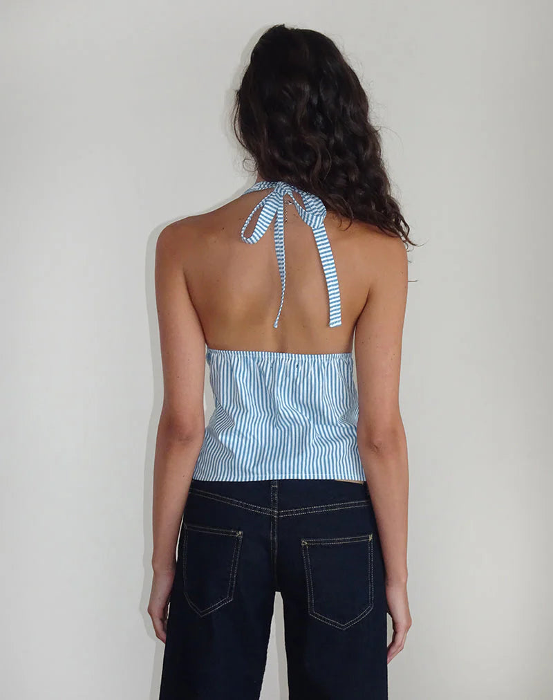 Imara Top in Blue Stripes