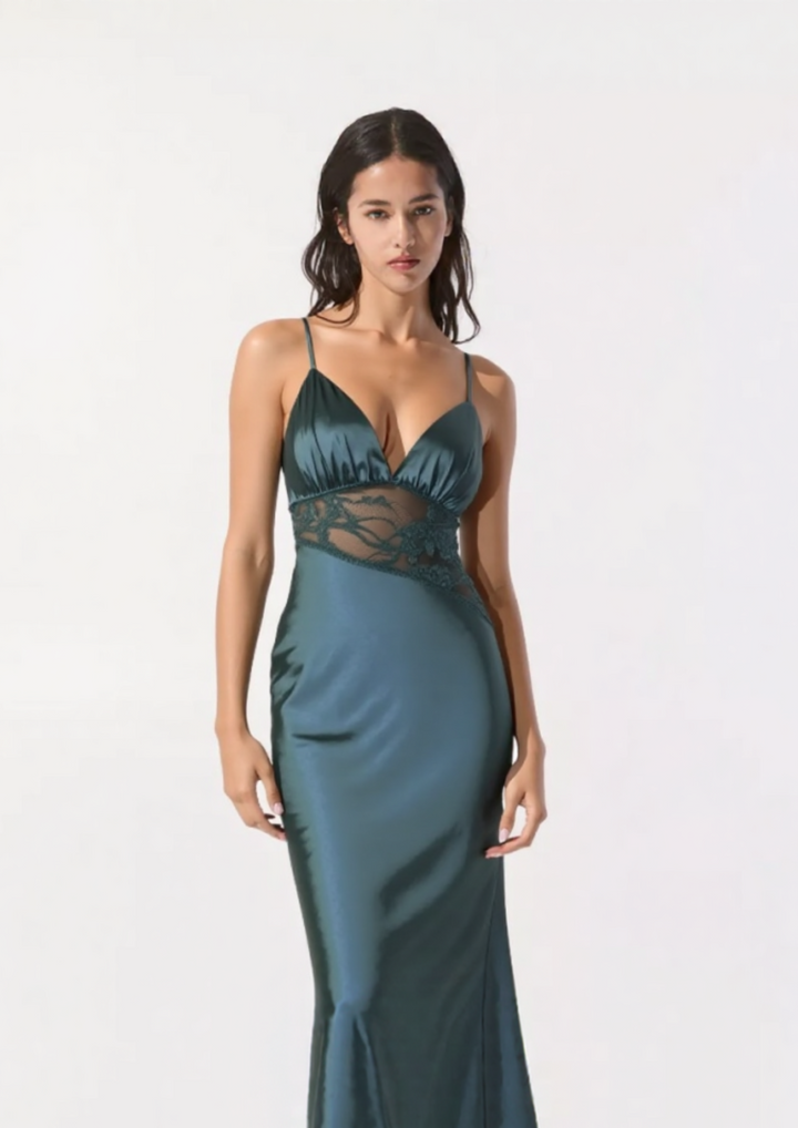 Isla Lace Maxi Dress Serenity in Blue
