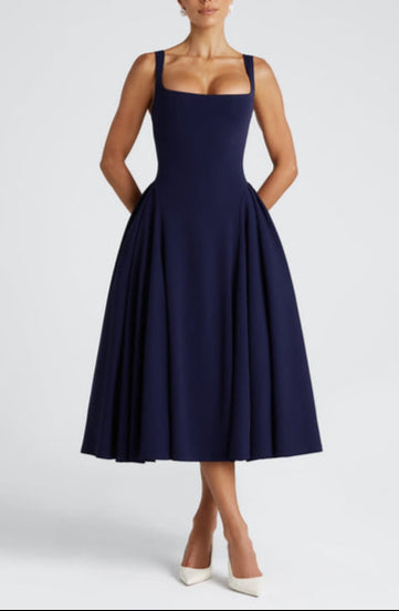 Pavlina Midi Dress in Navy
