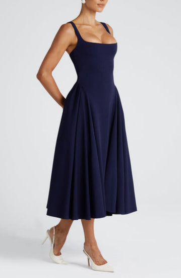 Pavlina Midi Dress in Navy
