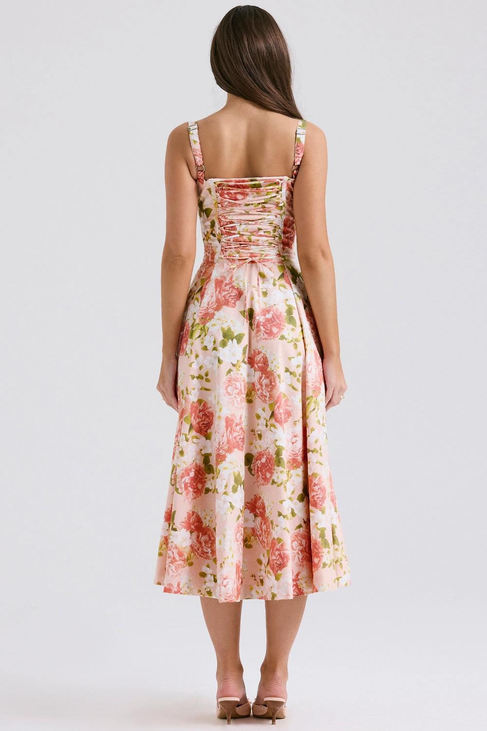 NAIMA PINK PRINT BUSTIER SUNDRESS