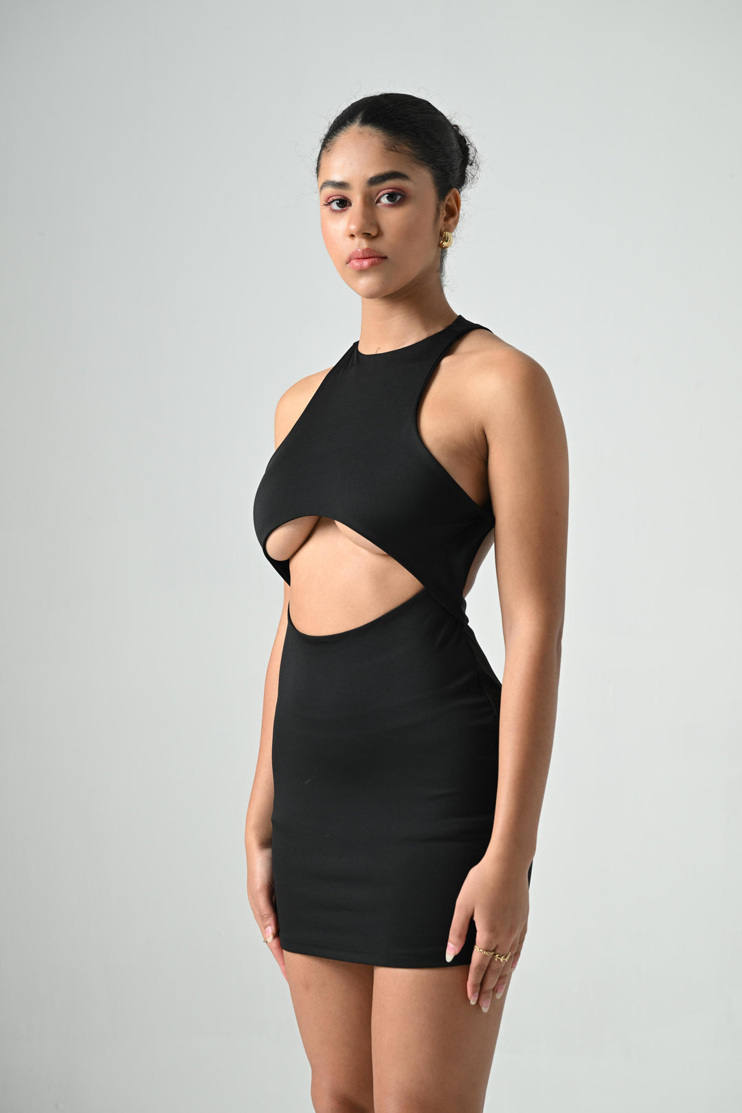 Zeira Cut Out Mini Dress in Black