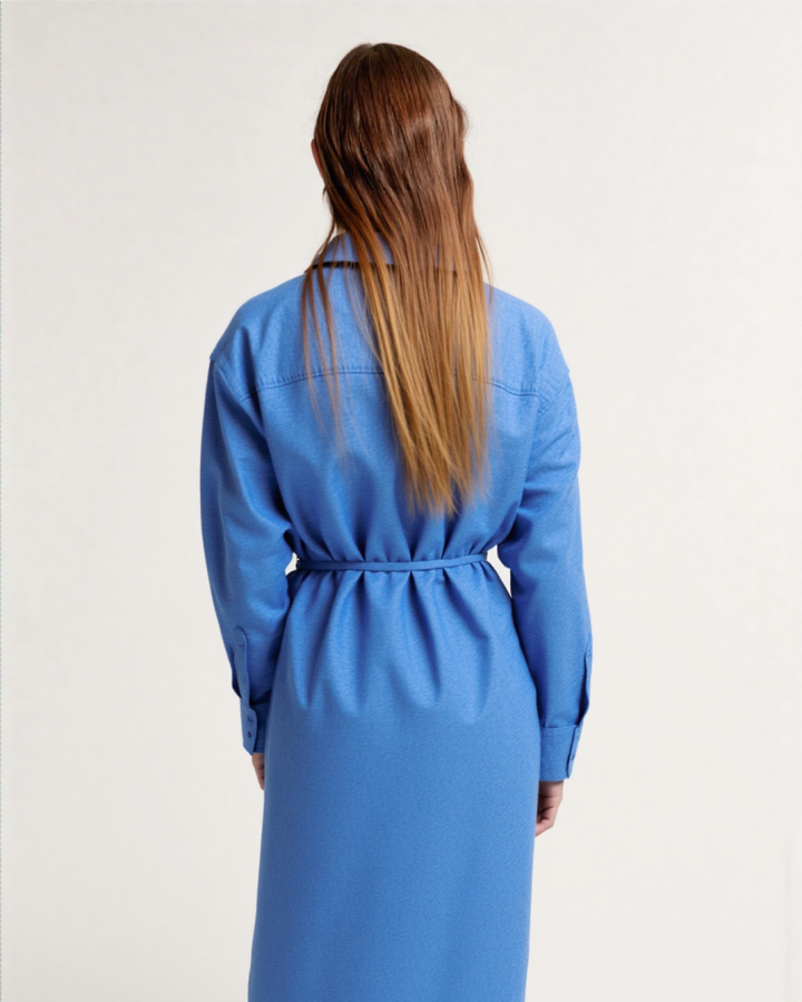 Luira Linen-blend shirt Midi dress