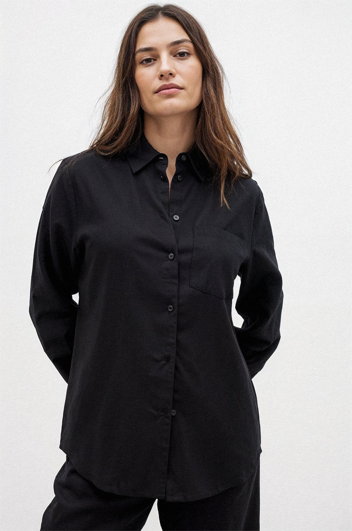 Milyn Straight linen shirt LightBlue