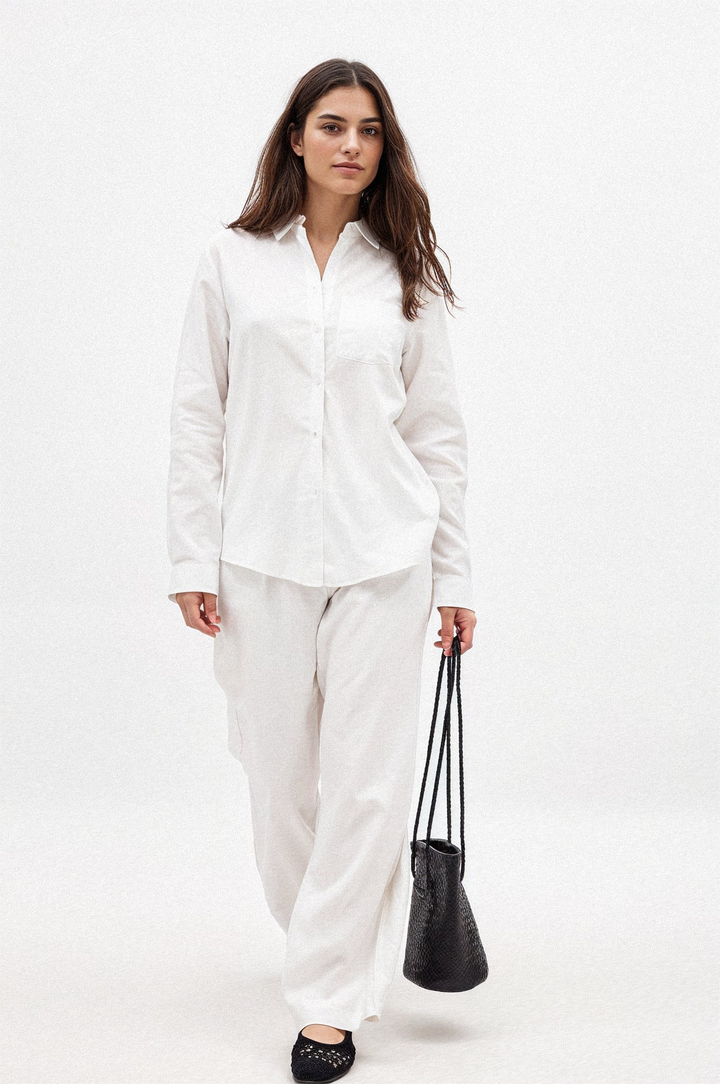 Milyn Straight linen shirt LightBlue