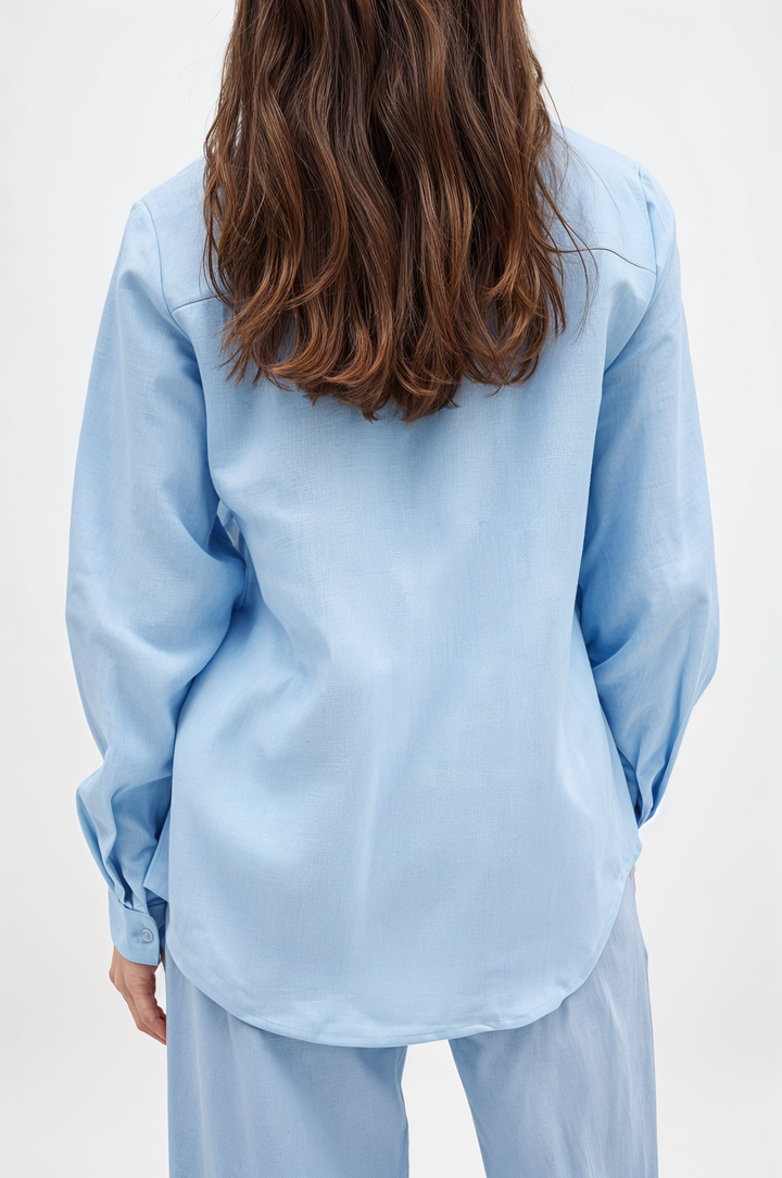 Milyn Straight linen shirt LightBlue