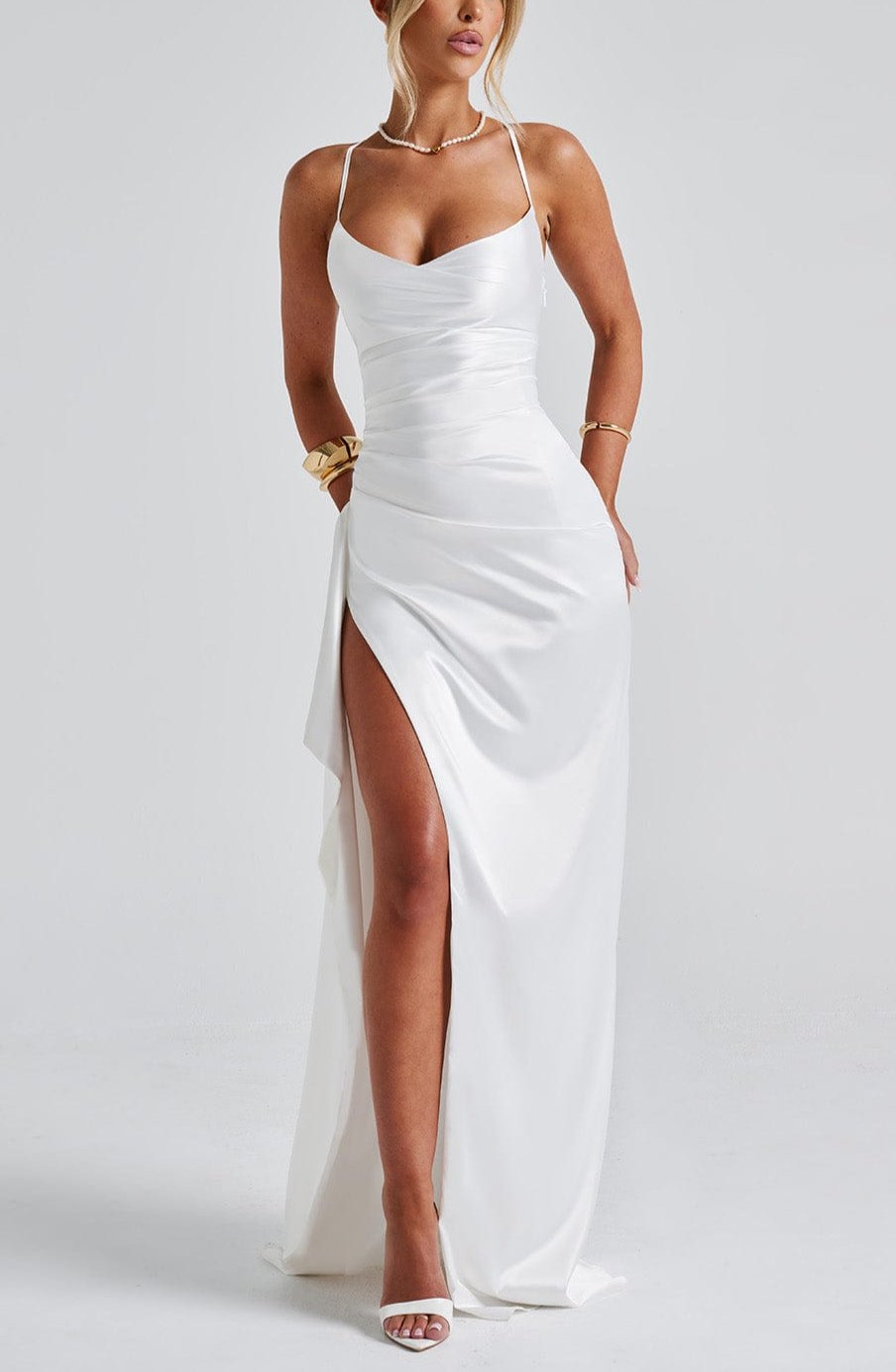 Stefania Maxi Dress in Ivory