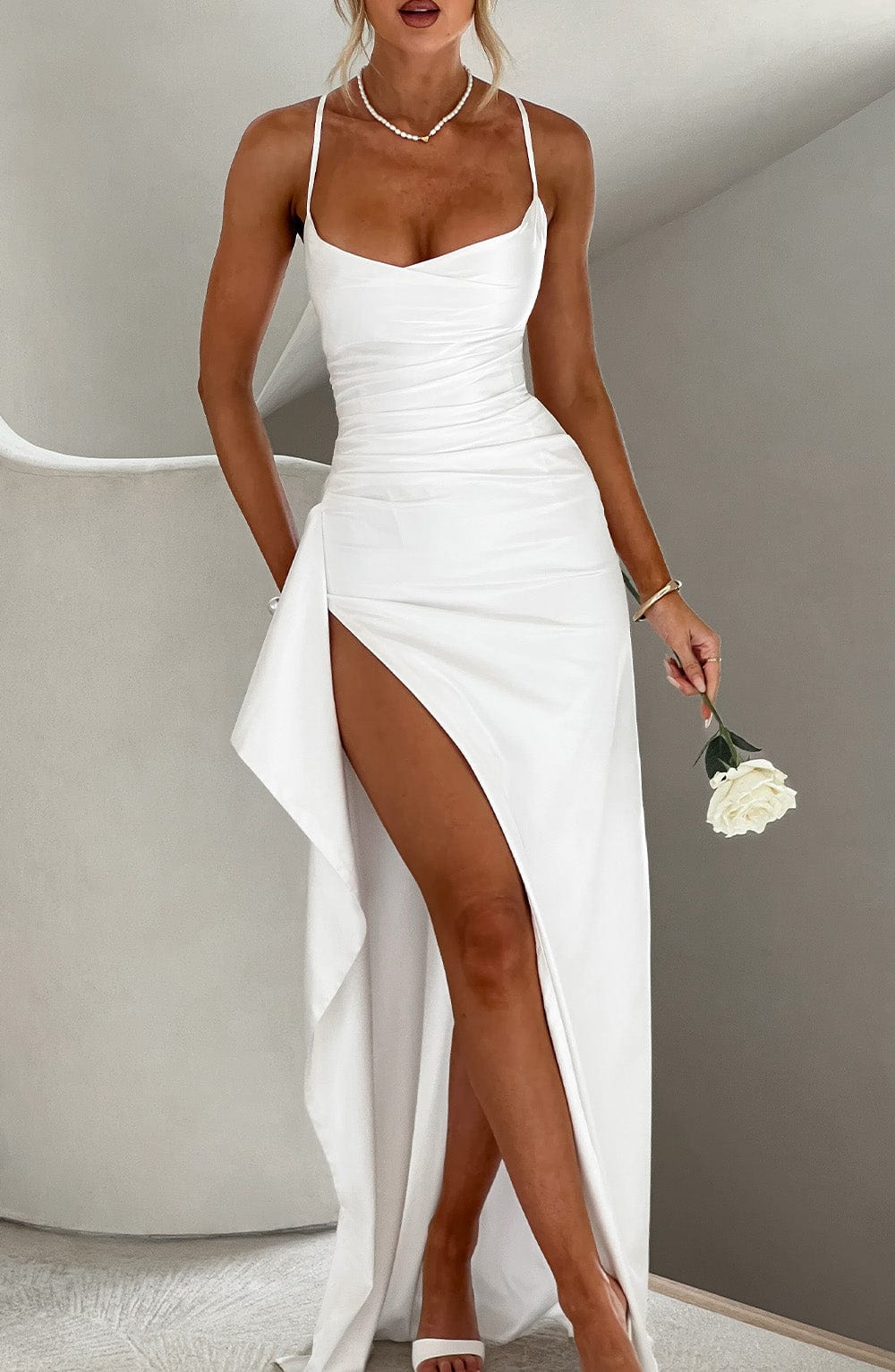 Stefania Maxi Dress in Ivory