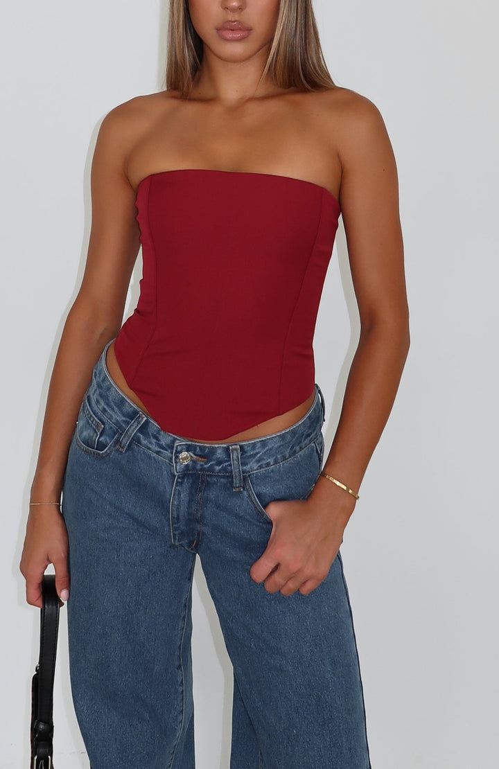 Elodie Strapless Corset top in Slate