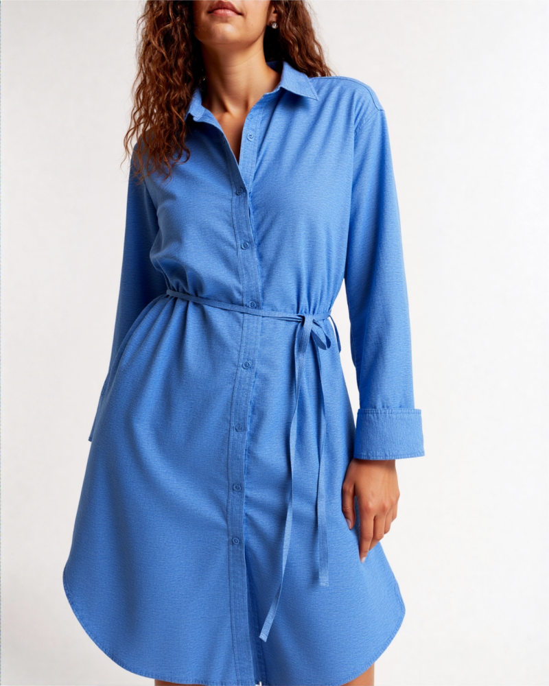 Luira Linen-blend shirt Midi dress