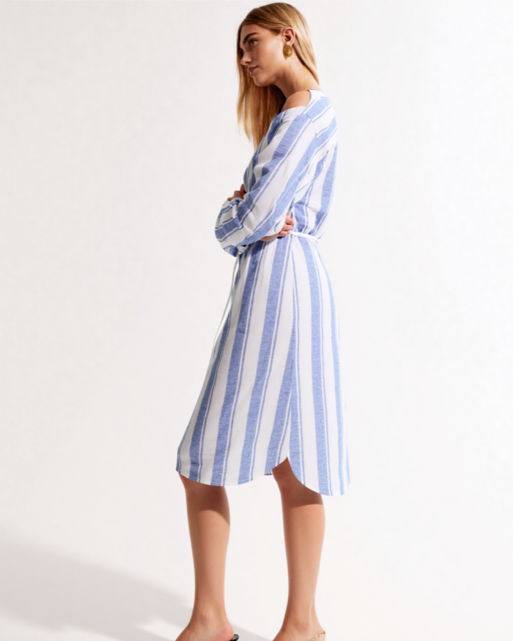 Luira Linen-blend shirt Midi dress
