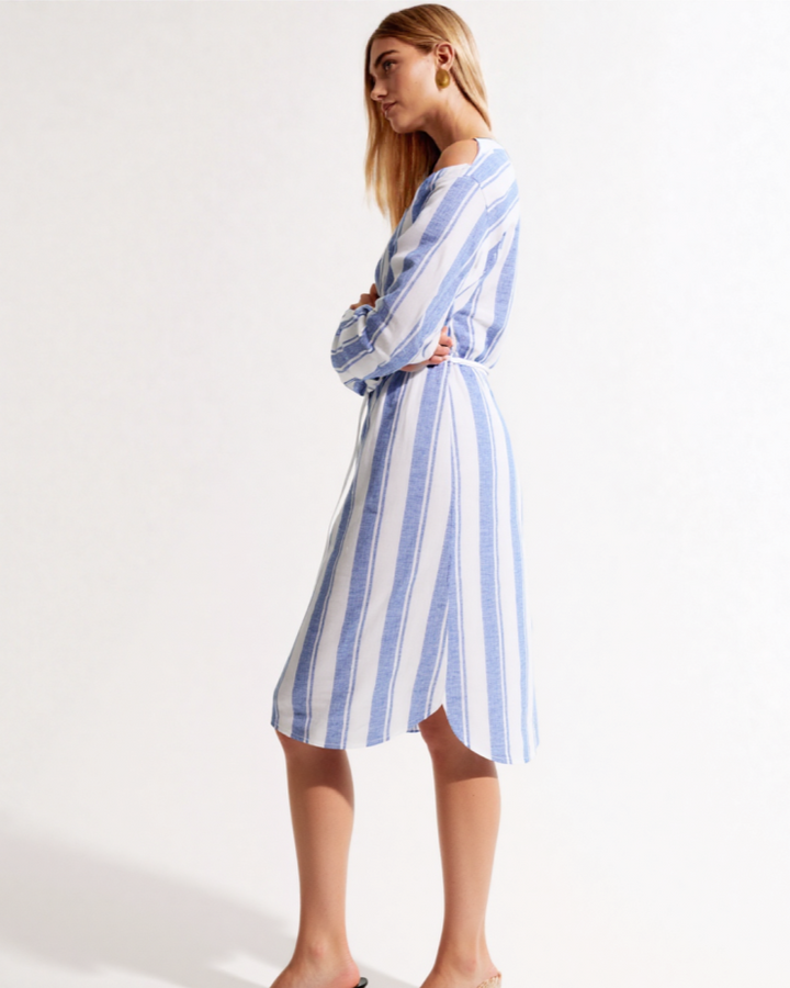 Luira Linen-blend shirt Midi dress