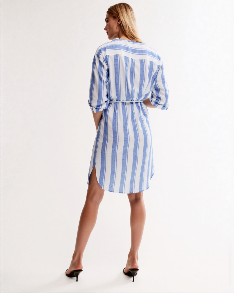 Luira Linen-blend shirt Midi dress
