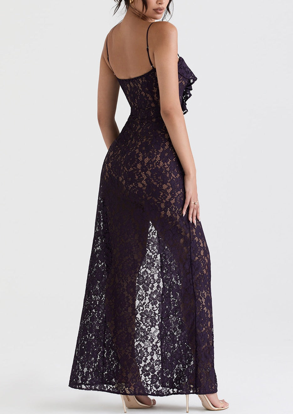 Jovani 00752 Long Lace Formal Evening Dress Long Drape Sleeve Maxi Gow –  Glass Slipper Formals