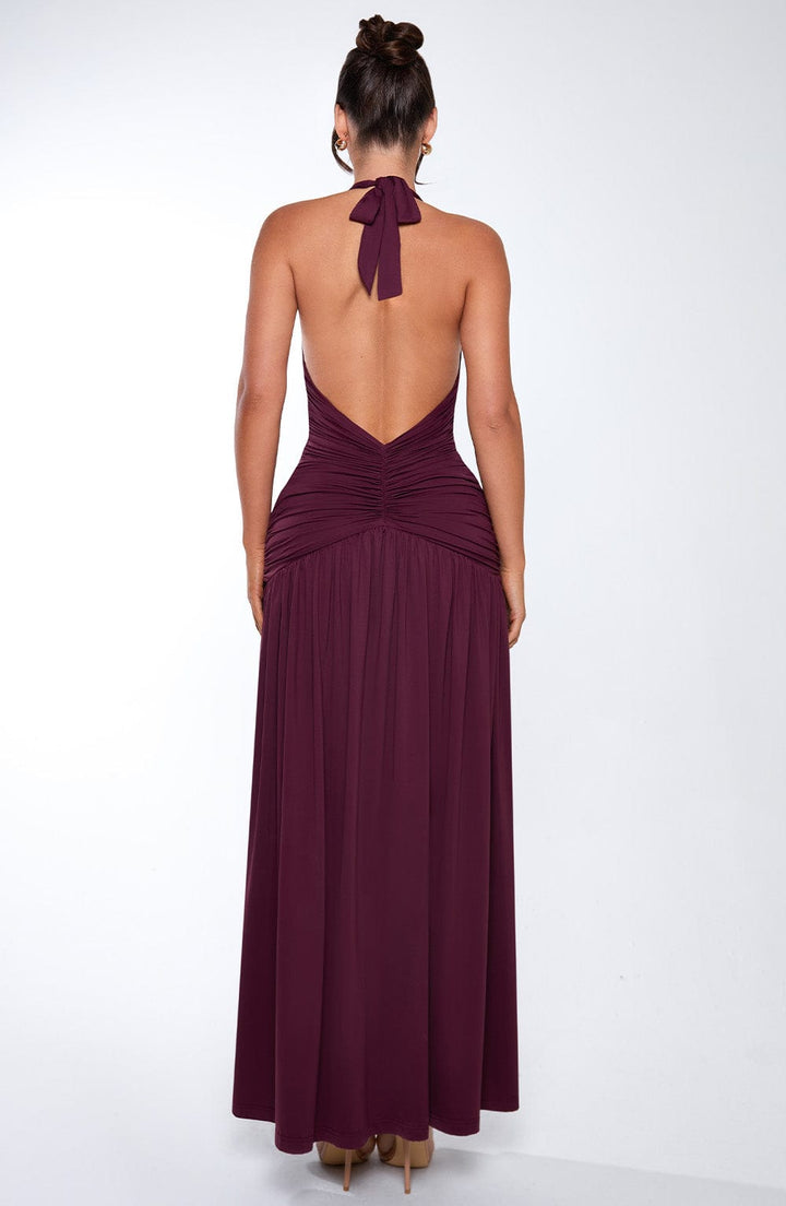 Elvira Maxi Dress in Wine