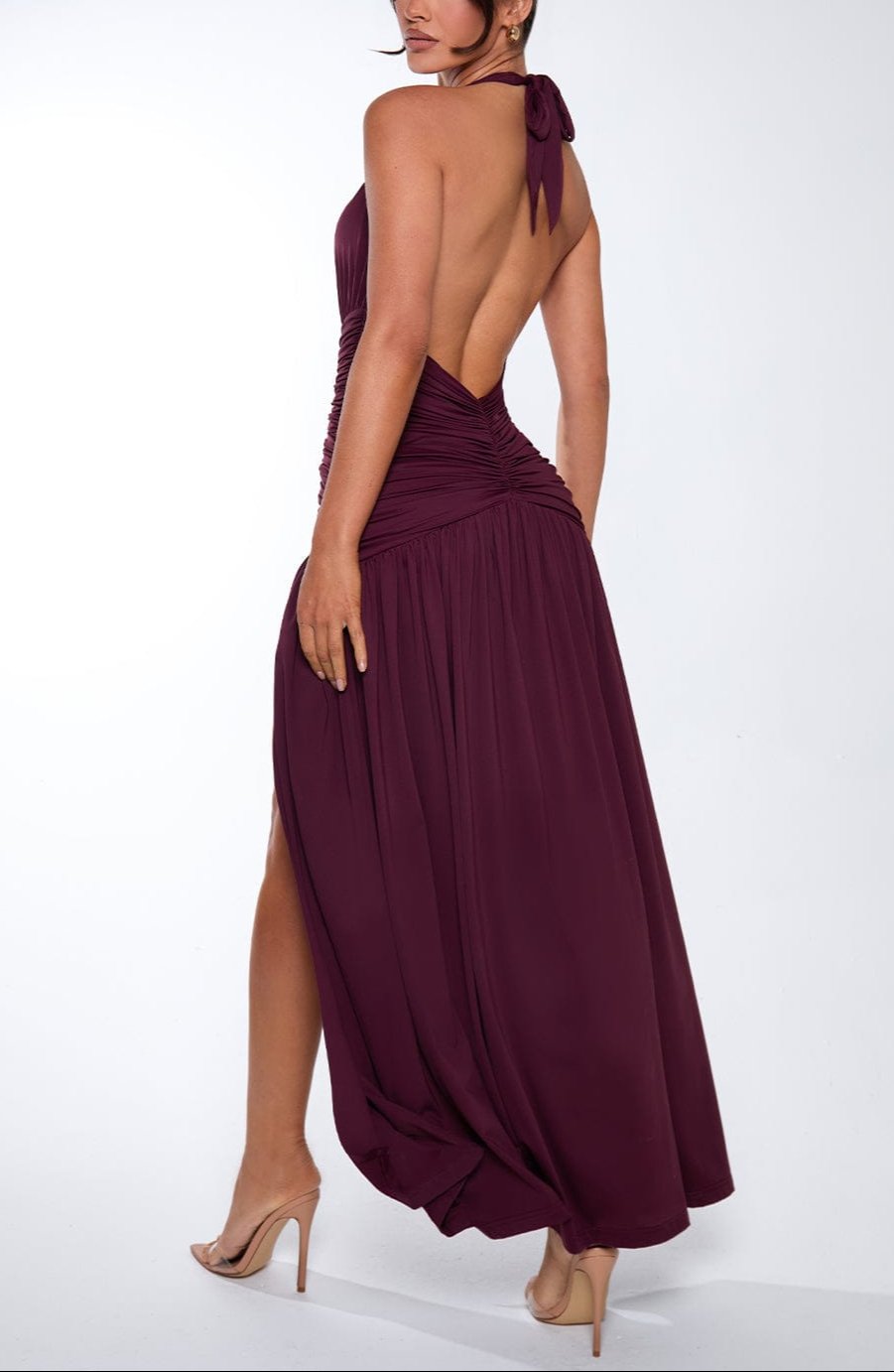 Elvira Maxi Dress in Wine