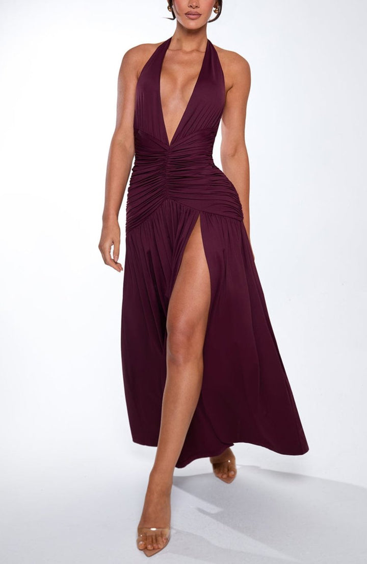 Elvira Maxi Dress in Wine