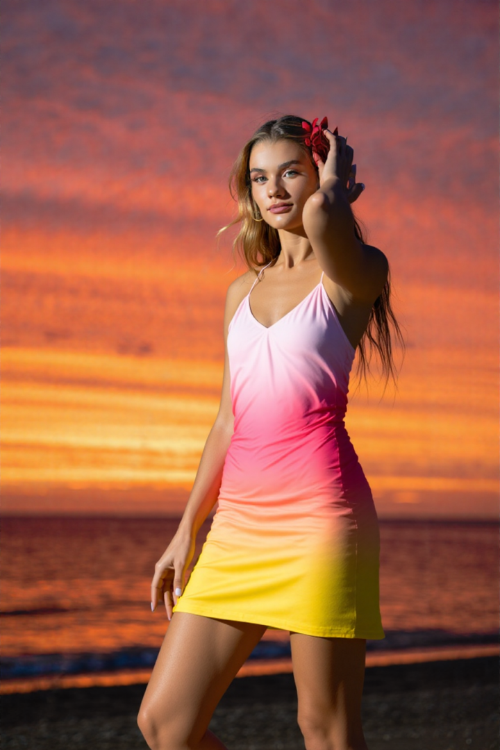 Rosalin Mini Dress in Pink Multi Hues