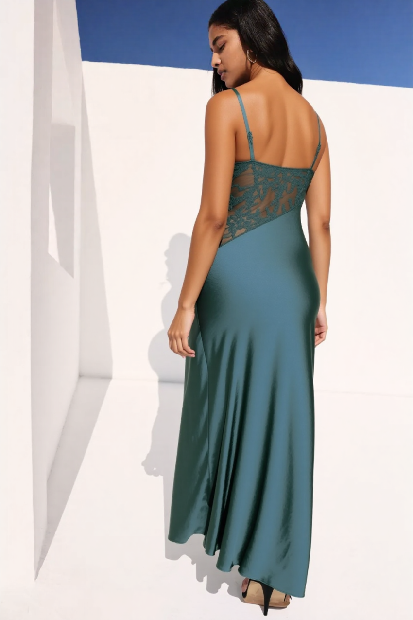 Isla Lace Maxi Dress Serenity in Blue