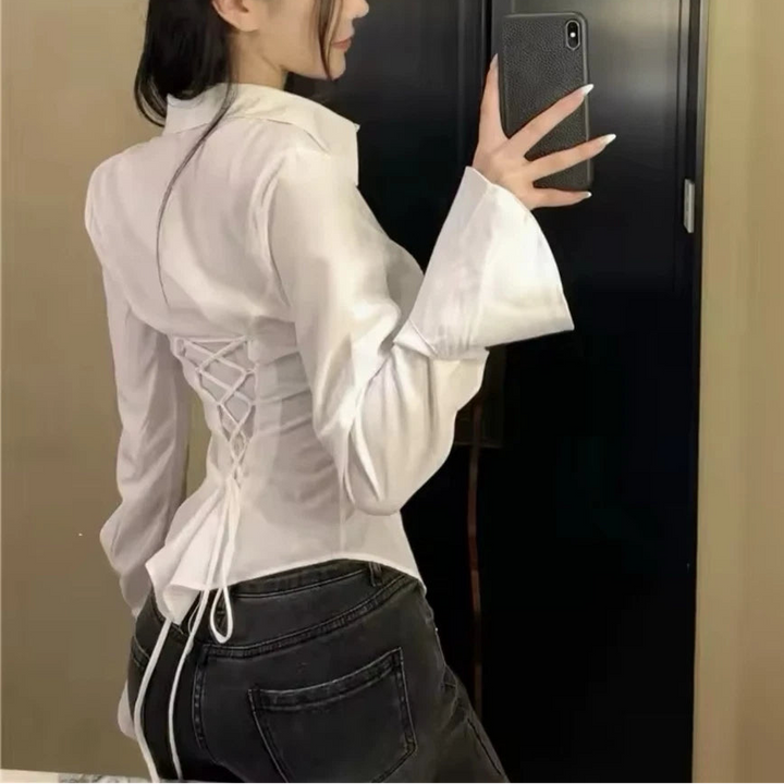 Ivonika Corset Shirt in White