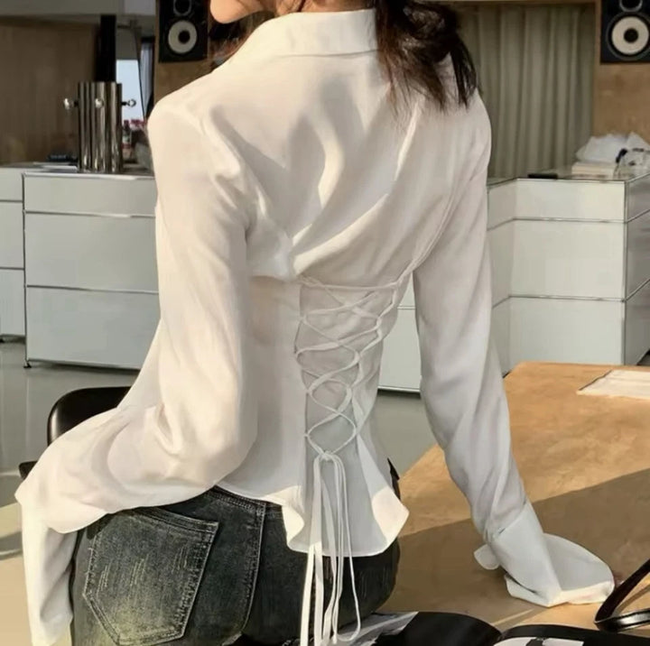 Ivonika Corset Shirt in White