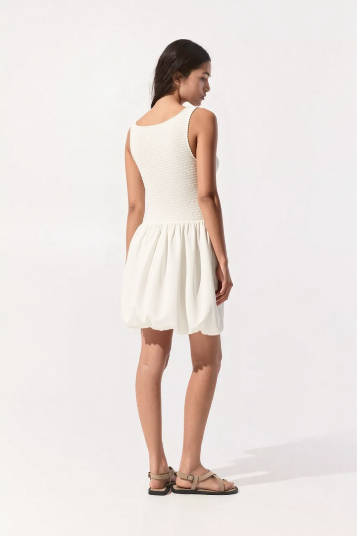 Noelle Bubble Mini dress in White