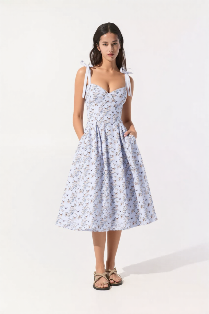 Grace midi Sundress in Blue