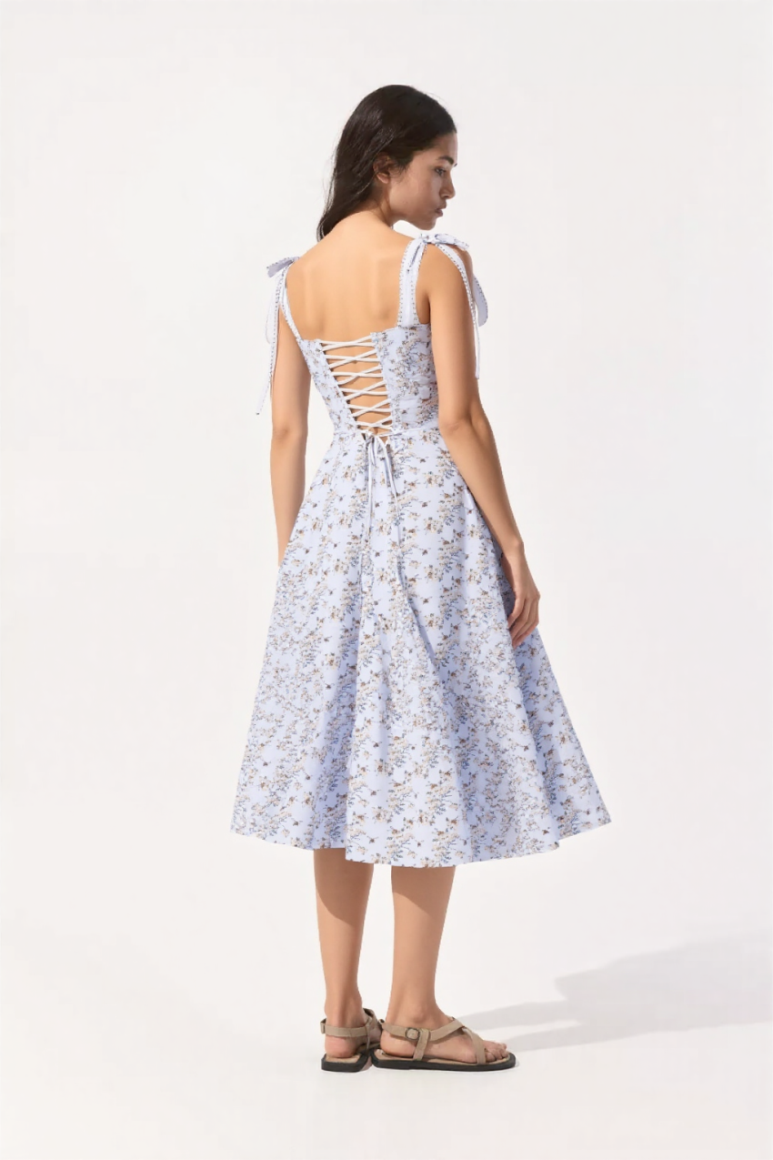 Grace midi Sundress in Blue