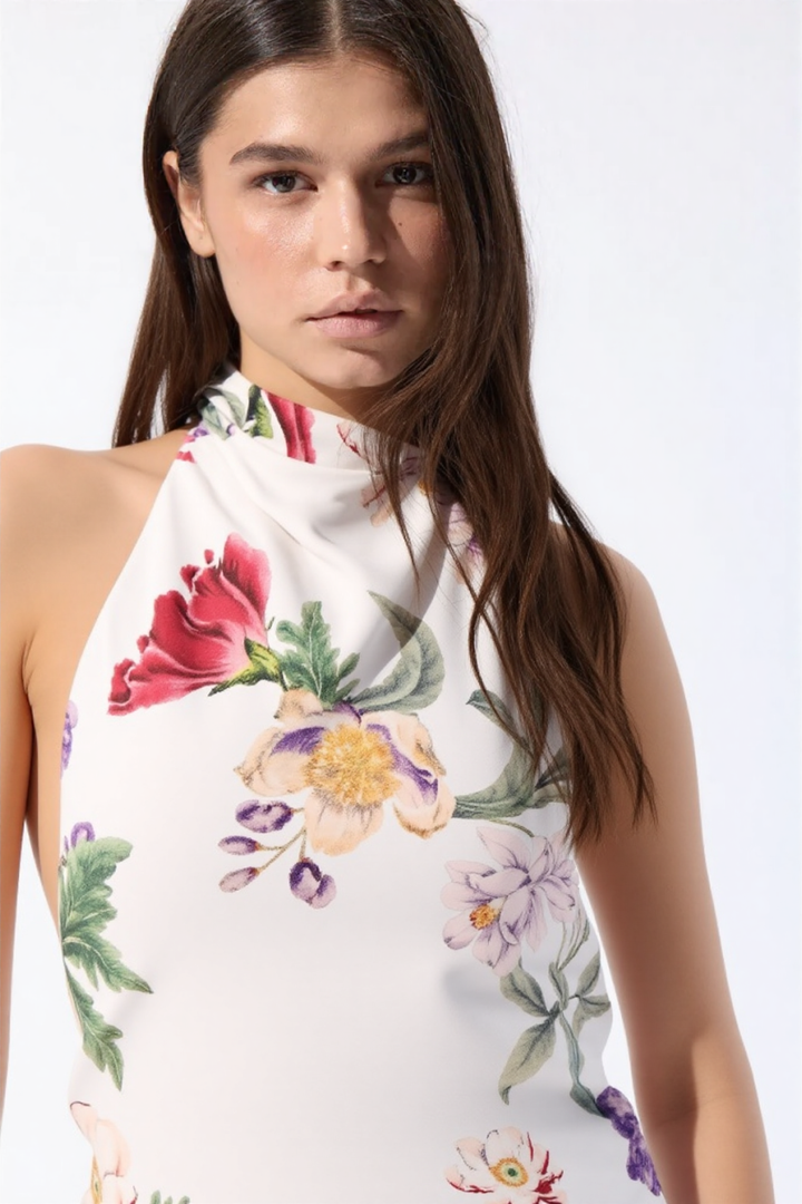 Dazlen floral High Neck Mini Dress