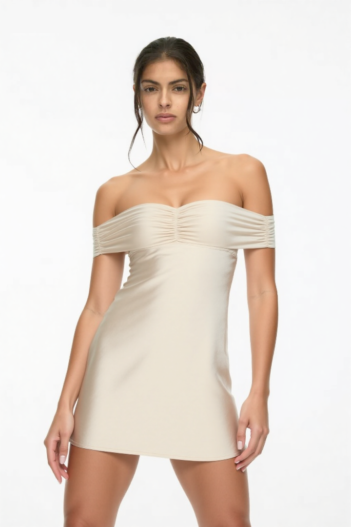Marais mini dress in Soft Gold