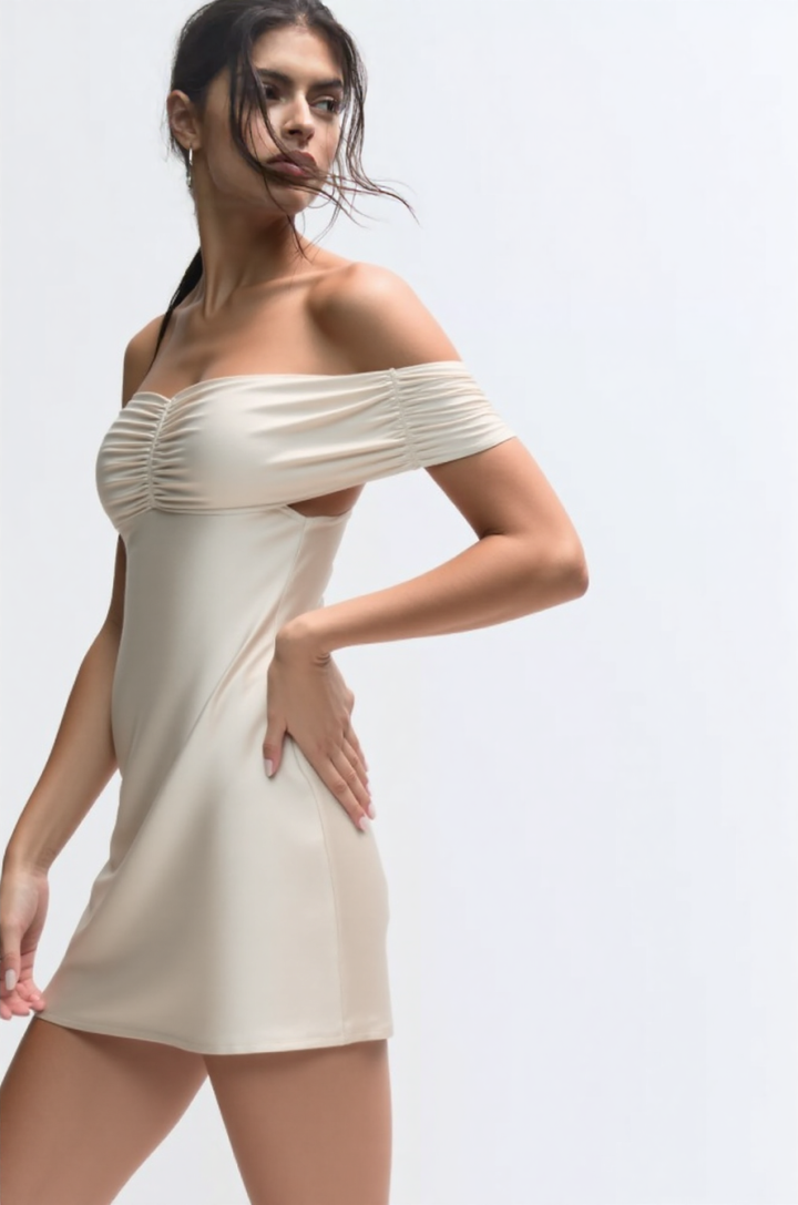 Marais mini dress in Soft Gold