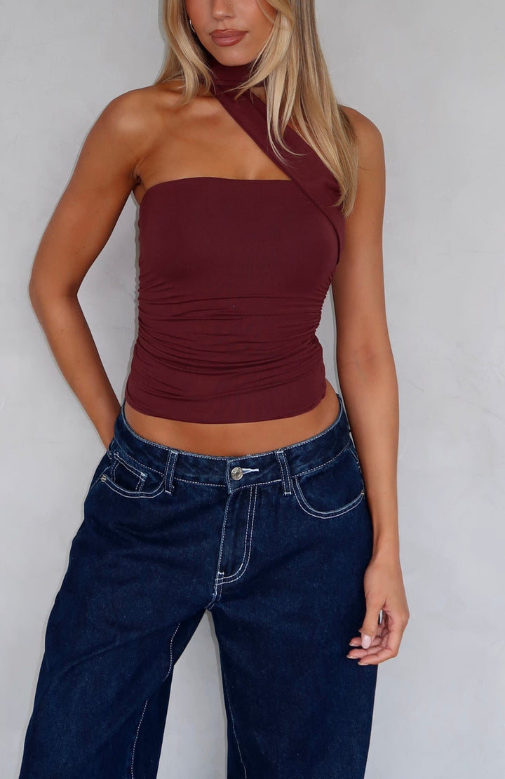 Kristina Bandeau Top Brown