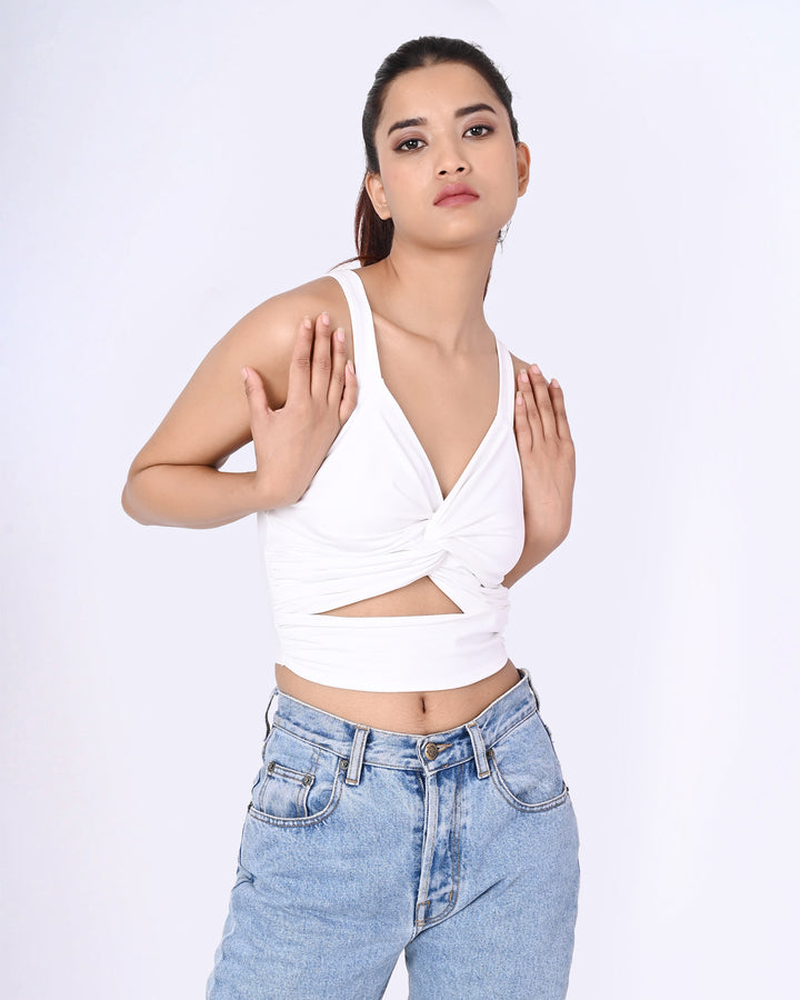 Classic Silhouette hollow out crop top