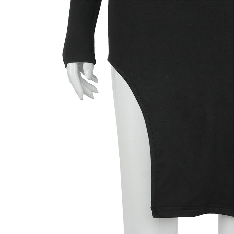 Tokyo Talkin’ one shoulder slit dress