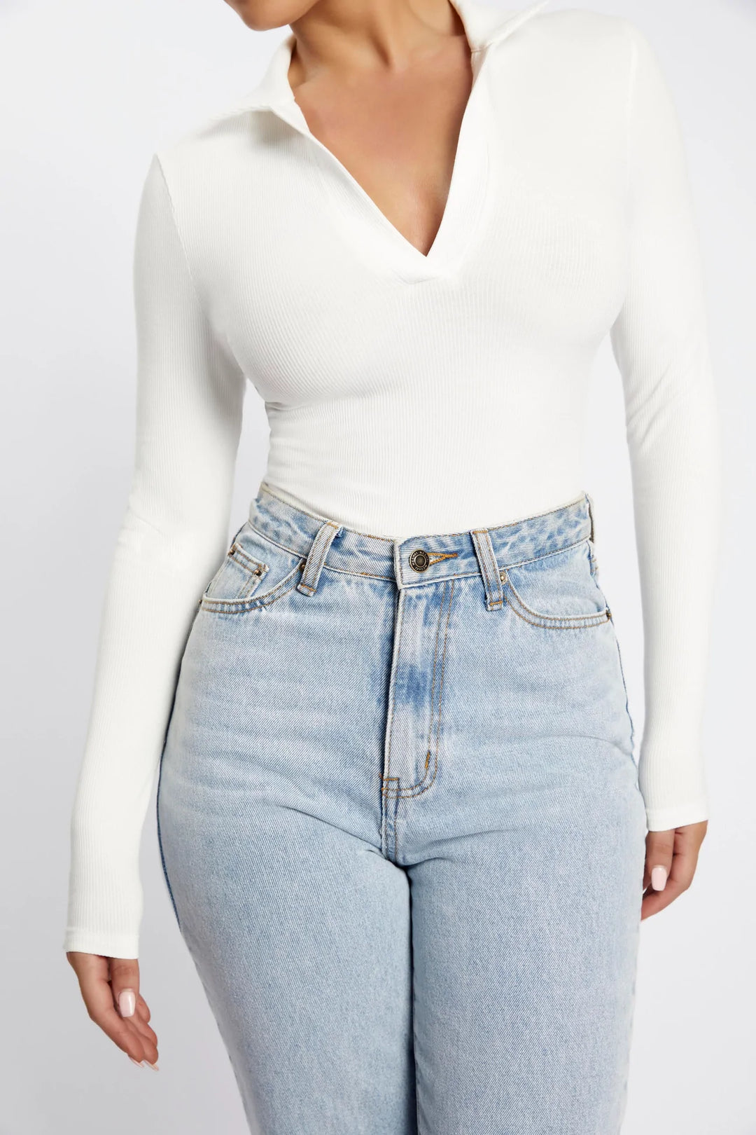 Much Obliged Long Sleeve Bodysuit - White – VICI